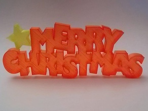 merry christmas sign pinshape 3d-design 3d print model - Mito3D