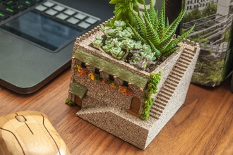 mini middle eastern villa planter pinshape tinkercad succulents succulent planer 3d print model - Mito3D