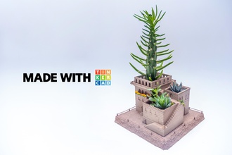 mini medio oriente ville 3 in 1 fioriera pinshape z18 tinkercad piante grasse casa arredamento 3d print model - Mito3D