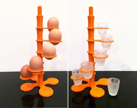 spiral egg shot-glass stand pinshape 3d-design 3d print model - Mito3D