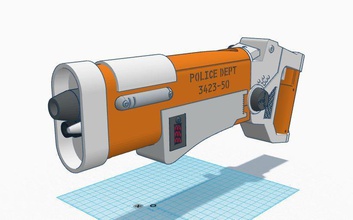 element police blaster pinshape 3d design 3d print model - Mito3D