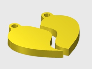 dividir coração colar pingente pinshape 3d design 3d print model - Mito3D
