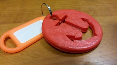 anchor circle keychain pinshape 3d-design 3d print model - Mito3D