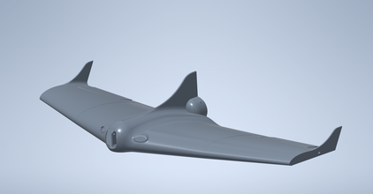 vollständig gedruckt flying wing pinshape Drohne Flügel Fliegen remote control Flugzeug rc 3d print model - Mito3D