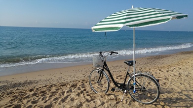 bicicleta accesorios playa paraguas pinshape moto diseño concurso sombrilla sol accesorio 3d print model - Mito3D