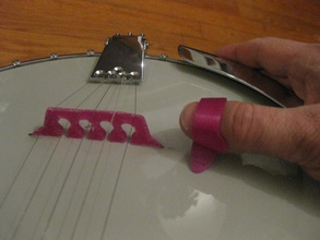 5 string banjo bridge thumb pick pinshape 3d-design 3d print model - Mito3D