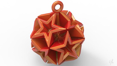 geometrische Sterne christbaumschmuck pinshape santa Urlaub ball Weihnachten Baum xmas 3d print model - Mito3D
