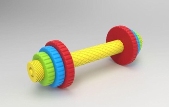 children's toy dumbbell pinshape 3d-design 3d print model - Mito3D