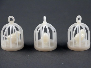 bird cages pinshape intricate earrings 3d print model - Mito3D
