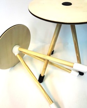 invader stool pinshape broomstick spaceship lightweight furniture decor diy minimalist chair 3d print model - Mito3D
