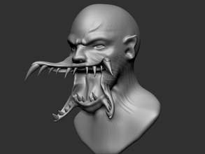 evil head pinshape creature monster 3d print model - Mito3D