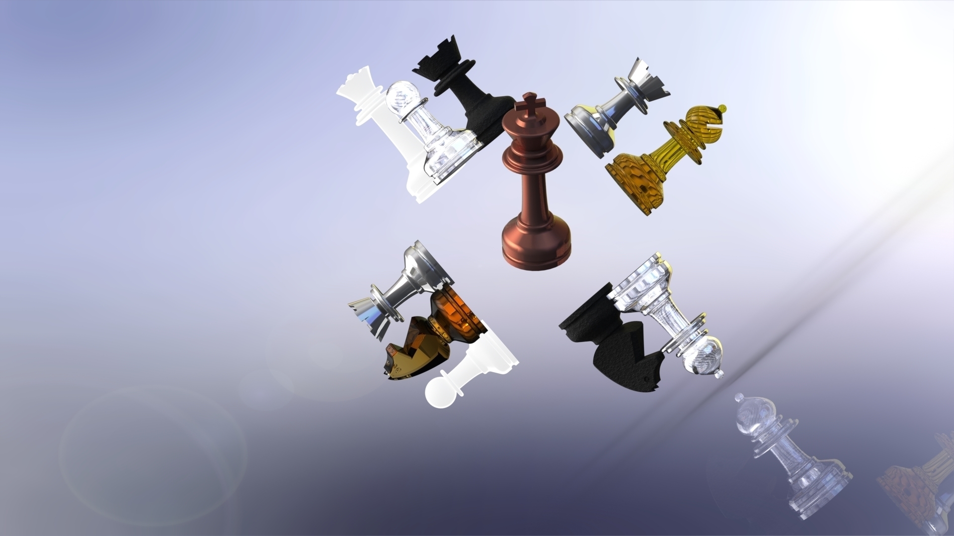 milosaurus staunton-style chess set pinshape chessmen chess-set 3D print model - Mito3D