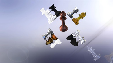 milosaurus staunton-style chess set pinshape chessmen chess-set 3d print model - Mito3D