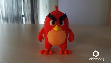 angry bird red - 3dfactory 3dprintable pinshape actionfigure angrybirds 3d print model - Mito3D