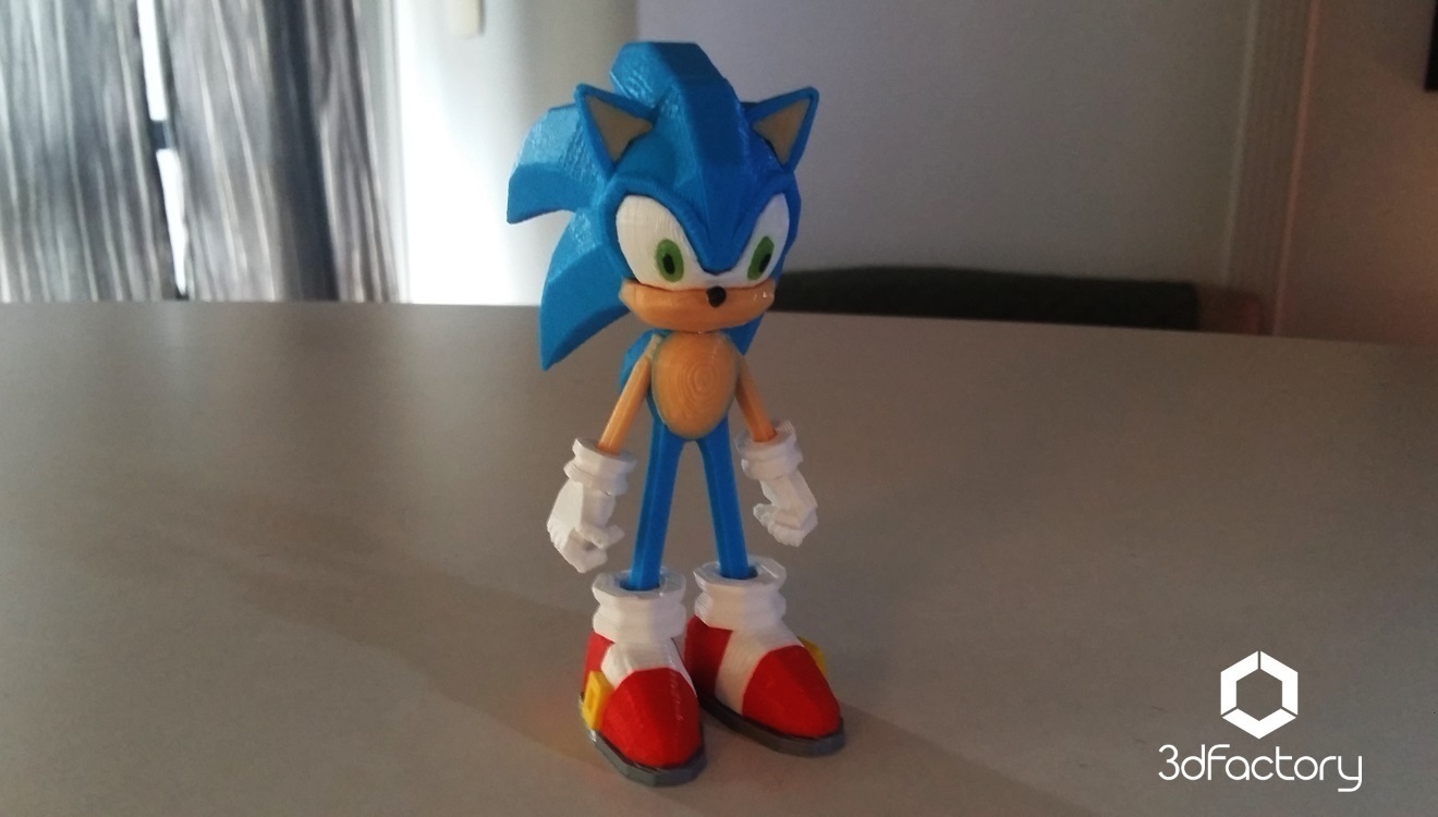 sonic 3dprint 3dfactory 3dprintable soutien pinshape 3D print model - Mito3D