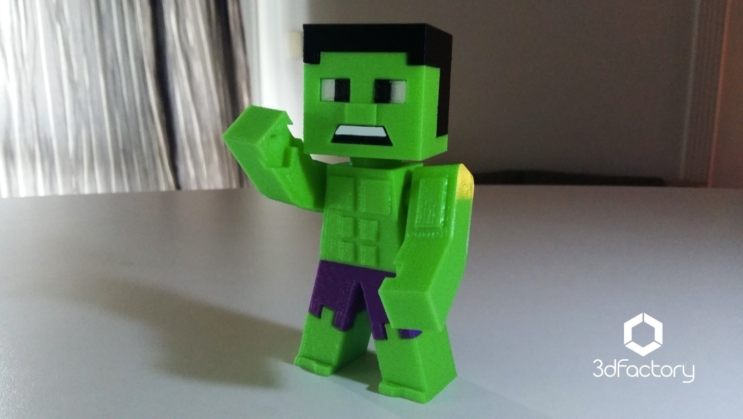 hulk minecraft parts 3dfactory brasil pinshape marvel 3D print model - Mito3D