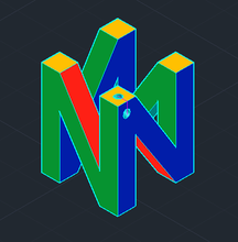 nintendo llavero pinshape logo3d logotipo 64 3d print model - Mito3D