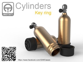 Zylinder key ring pinshape Schlüssel Tauchen 3d print model - Mito3D