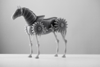 geared robotic horse pinshape gears 3d print model - Mito3D