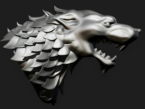 wolf pinshape thrones game 3d print model - Mito3D