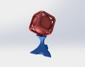 sphère cube piédestal pinshape 3d print model - Mito3D