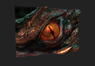 hobbit smaug ' eye niedrige Auflösung pinshape dragon skalieren Kunst Auge 3d print model - Mito3D