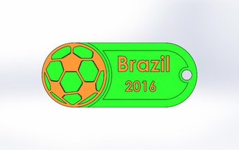 olympic-brazil-soccer-keychain pinshape obs1 3d print model - Mito3D