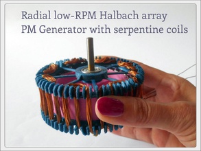 radial low-rpm halbach array pm generator serpentine coils pinshape 3d-design 3d print model - Mito3D