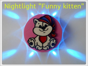 nightlight funny kitten pinshape 3d-design 3d print model - Mito3D