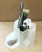 hexágonos almacenamiento conjunto pinshape suministros oficina equipos bin 3d print model - Mito3D