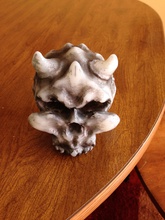 demon skull solid art piece pinshape sculptris outlaw 3d print model - Mito3D