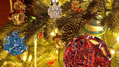 Kreis stars christmas tree ornament pinshape Urlaub santa ball Weihnachten Baum xmas 3d print model - Mito3D