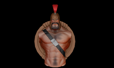 spartan warrior bust pinshape warrior-bust spartan-warrior 3d print model - Mito3D