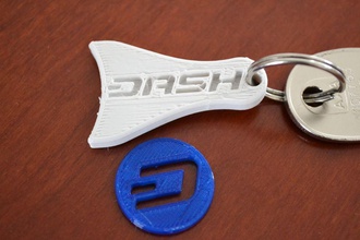 dash keychain shopping card coin pinshape dash-coin coins 50cent shopping-card dash-keychain 3d-design 3d print model - Mito3D