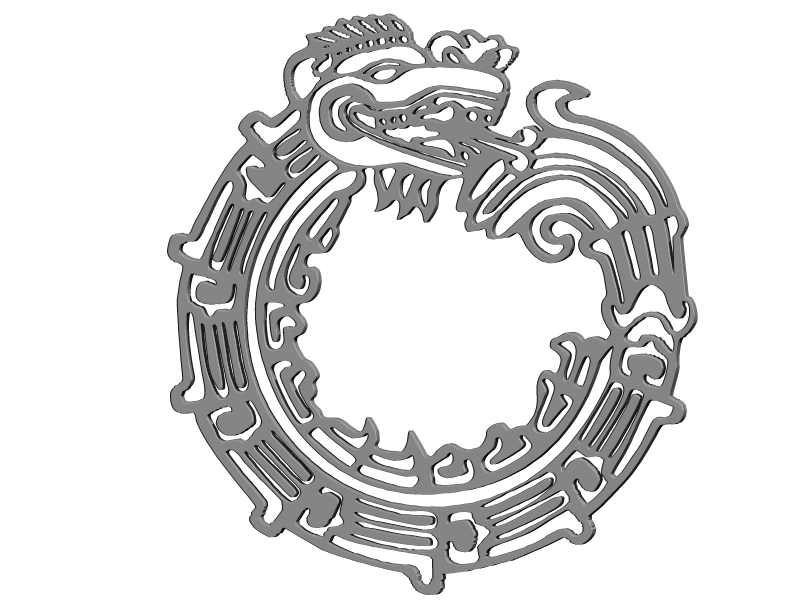 maya símbolo dragón pinshape méxico azteca 3D print model - Mito3D