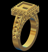 l'anneau 5 pinshape imprimable ring diamant or 3d print model - Mito3D