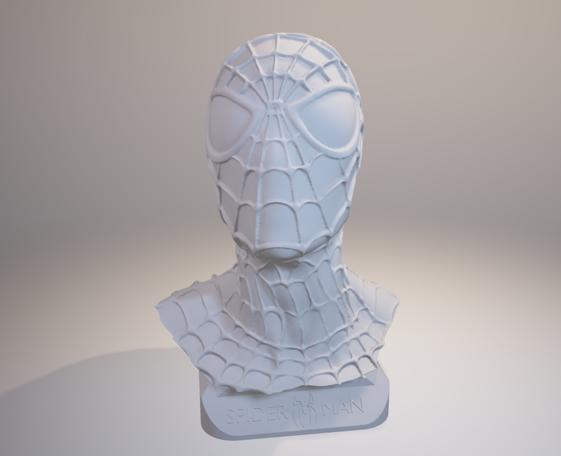spiderman buste pinshape avatar design concours statues génial cool héros spidersuit spider web l'araignée marvel comics comicon man tête 3D print model - Mito3D