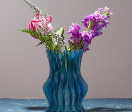wellenförmige vase pinshape Blume 3d print model - Mito3D