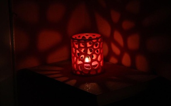 voronoi tealight candel holder pinshape light protonik candle 3d print model - Mito3D