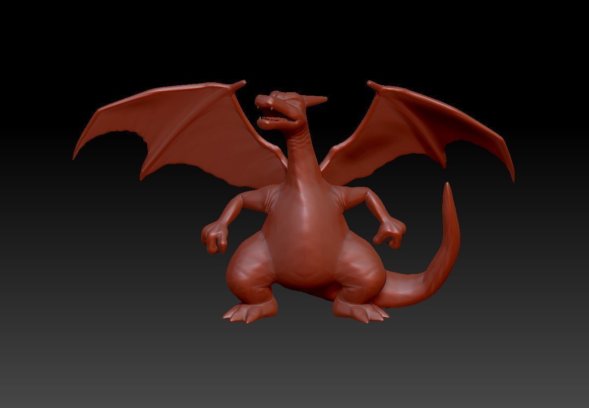 charizard pokemon pinshape dragão go 3D print model - Mito3D