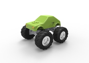 3d monster truck pinshape skull spring car 3d print model - Mito3D