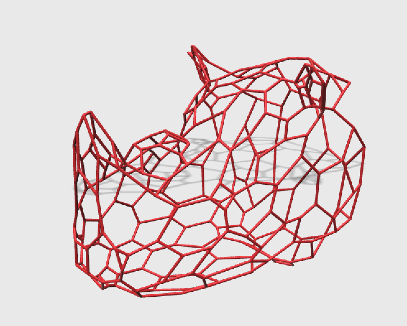 rhino wireframe pinshape 3D print model - Mito3D
