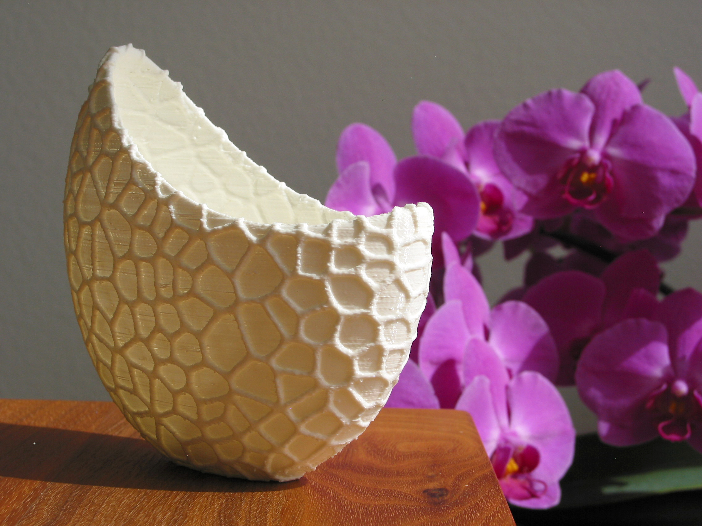 organico vaso fiori voronoi monocromatico pinshape decorazioni decorazione arredamento deco regalo art in fiore pot organica dettaglio forma 3D print model - Mito3D