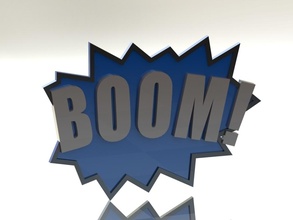 boom fighting action word pinshape 3d-design 3d print model - Mito3D
