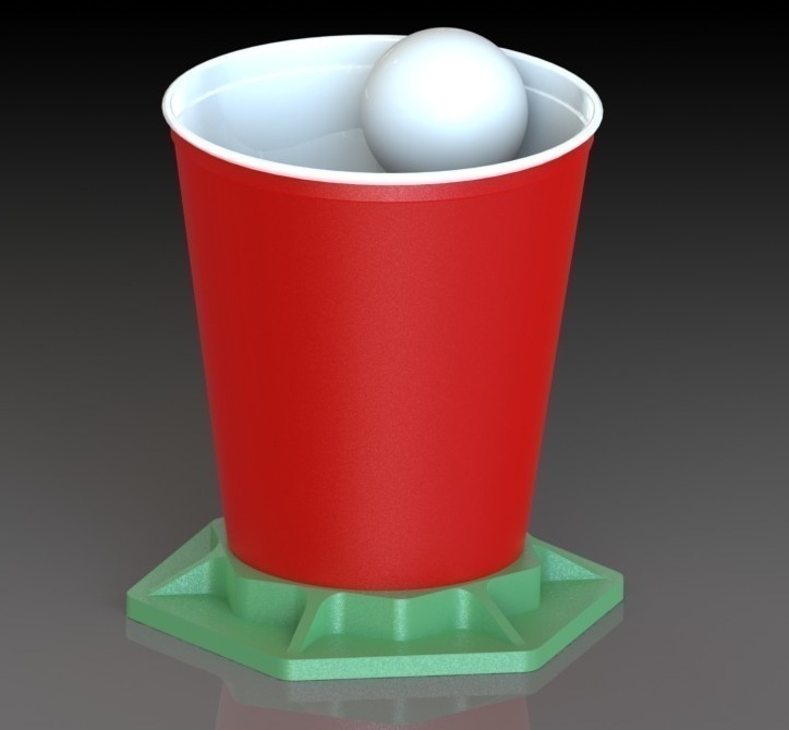 beer pong base pinshape 3d-design 3D print model - Mito3D