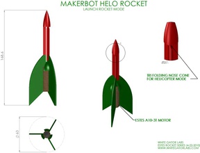 helo Modell Rakete Startrampe estes Stil pinshape 3d design 3d print model - Mito3D