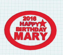 happy birthday mary pinshape 3d-design 3d print model - Mito3D
