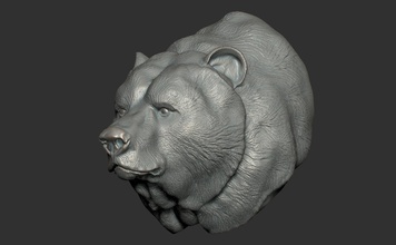 grizzly bear busto pinshape oso animal 3d print model - Mito3D