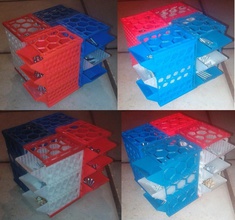 modulare scatole dadi bulloni viti bit bobs pinshape impilabile cassetto scorrevole noci box caselle fai 3d print model - Mito3D