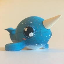 narwhal pinshape unicorn horn whale dolphin sea animals animal cute 3d print model - Mito3D